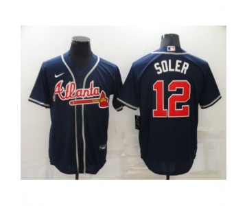 Men's Atlanta Braves #12 Jorge Soler Blue Nike MLB Jersey