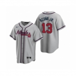 Men's Atlanta Braves #13 Ronald Acuna Jr. Nike Gray 2020 Replica Road Jersey