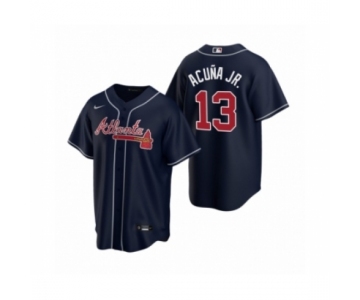 Men's Atlanta Braves #13 Ronald Acuna Jr. Nike Navy 2020 Replica Alternate Jersey