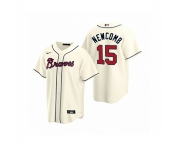 Men's Atlanta Braves #15 Sean Newcomb Nike Cream 2020 Replica Alternate Jersey