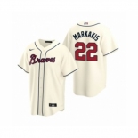 Men's Atlanta Braves #22 Nick Markakis Nike Cream 2020 Replica Alternate Jersey