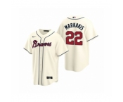 Men's Atlanta Braves #22 Nick Markakis Nike Cream 2020 Replica Alternate Jersey