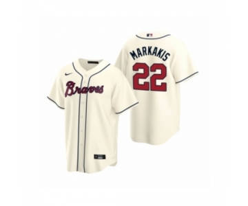 Men's Atlanta Braves #22 Nick Markakis Nike Cream 2020 Replica Alternate Jersey