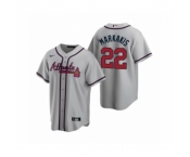 Men's Atlanta Braves #22 Nick Markakis Nike Gray 2020 Replica Road Jersey