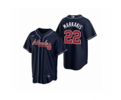 Men's Atlanta Braves #22 Nick Markakis Nike Navy 2020 Replica Alternate Jersey