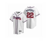 Men's Atlanta Braves #22 Nick Markakis Nike White 2020 Replica Home Jersey