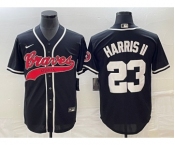 Men's Atlanta Braves #23 Michael Harris II Black Cool Base Stitched Baseball Jersey1