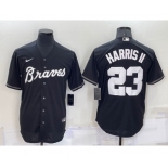 Men's Atlanta Braves #23 Michael Harris II Black Turn Back The Clock Stitched Cool Base Jersey