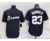 Men's Atlanta Braves #23 Michael Harris II Black Turn Back The Clock Stitched Cool Base Jersey