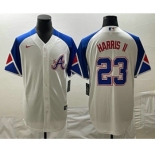 Men's Atlanta Braves #23 Michael Harris II White 2023 City Connect Cool Base Stitched Jersey