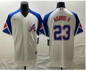 Men's Atlanta Braves #23 Michael Harris II White 2023 City Connect Cool Base Stitched Jersey