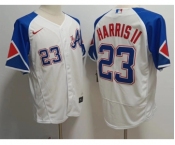 Men's Atlanta Braves #23 Michael Harris II White 2023 City Connect Flex Base Stitched Baseball Jersey