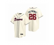 Men's Atlanta Braves #26 Mike Foltynewicz Nike Cream 2020 Replica Alternate Jersey