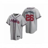 Men's Atlanta Braves #26 Mike Foltynewicz Nike Gray 2020 Replica Road Jersey