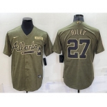 Men's Atlanta Braves #27 Austin Riley 2021 Olive Salute To Service Limited Stitched Jersey