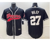 Men's Atlanta Braves #27 Austin Riley Black Cool Base Stitched Baseball Jersey1