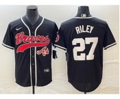 Men's Atlanta Braves #27 Austin Riley Black Cool Base Stitched Baseball Jersey