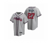 Men's Atlanta Braves #27 Austin Riley Nike Gray 2020 Replica Road Jersey