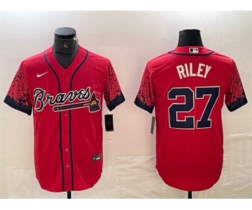 Men's Atlanta Braves #27 Austin Riley Red City Connect Cool Base Stitched Baseball Jersey