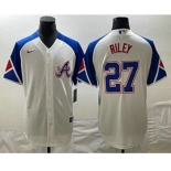 Men's Atlanta Braves #27 Austin Riley White 2023 City Connect Cool Base Stitched Jersey