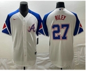 Men's Atlanta Braves #27 Austin Riley White 2023 City Connect Cool Base Stitched Jersey