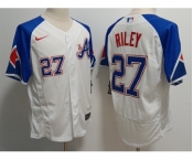 Men's Atlanta Braves #27 Austin Riley White 2023 City Connect Flex Base Stitched Baseball Jersey