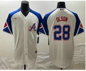 Men's Atlanta Braves #28 Matt Olson Number 2023 City Connect Cool Base Stitched Jersey