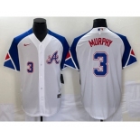 Men's Atlanta Braves #3 Dale Murphy Number White 2023 City Connect Cool Base Stitched Jersey1