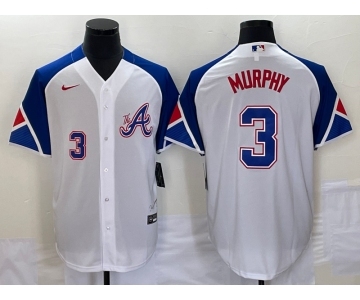 Men's Atlanta Braves #3 Dale Murphy Number White 2023 City Connect Cool Base Stitched Jersey1