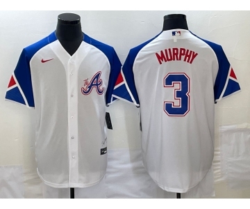 Men's Atlanta Braves #3 Dale Murphy White 2023 City Connect Cool Base Stitched Jersey