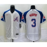 Men's Atlanta Braves #3 Dale Murphy White 2023 City Connect Flex Base Stitched Jersey