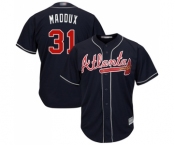 Men's Atlanta Braves #31 Greg Maddux Navy Blue Cool Base Stitched Baseball Jersey