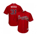 Men's Atlanta Braves #31 Greg Maddux Red Cool Base Stitched Baseball Jersey