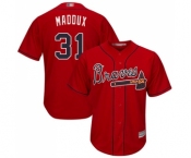 Men's Atlanta Braves #31 Greg Maddux Red Cool Base Stitched Baseball Jersey