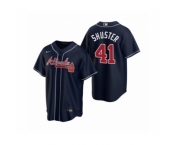 Men's Atlanta Braves #41 Jared Shuster Navy 2020 MLB Draft Replica Alternate Jersey