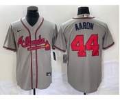 Men's Atlanta Braves #44 Hank Aaron Grey Stitched Cool Base Nike Jersey