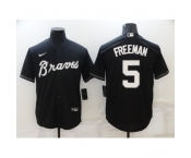 Men's Atlanta Braves #5 Freddie Freeman Nike Black Replica Alternate Jersey