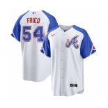 Men's Atlanta Braves #54 Max Fried White 2023 City Connect Cool Base Stitched Baseball Jersey