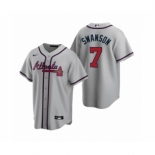 Men's Atlanta Braves #7 Dansby Swanson Nike Gray 2020 Replica Road Jersey