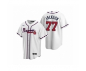 Men's Atlanta Braves #77 Luke Jackson Nike White 2020 Replica Home Jersey