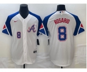 Men's Atlanta Braves #8 Eddie Rosario Number White 2023 City Connect Cool Base Stitched Jersey1