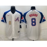 Men's Atlanta Braves #8 Eddie Rosario Number White 2023 City Connect Cool Base Stitched Jerseys