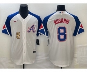 Men's Atlanta Braves #8 Eddie Rosario Number White 2023 City Connect Cool Base Stitched Jerseys