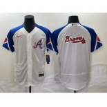 Men's Atlanta Braves Big Logo White 2023 City Connect Flex Base Stitched Baseball Jersey