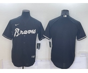 Men's Atlanta Braves Blank Black Cool Base Stitched Baseball Jersey