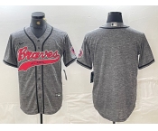 Men's Atlanta Braves Blank Grey Gridiron Cool Base Stitched Baseball Jersey