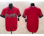 Men's Atlanta Braves Blank Red City Connect Cool Base Stitched Baseball Jersey