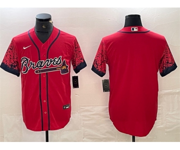 Men's Atlanta Braves Blank Red City Connect Cool Base Stitched Baseball Jersey