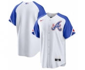 Men's Atlanta Braves Blank White 2023 City Connect Cool Base Stitched Baseball Jersey