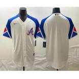 Men's Atlanta Braves Blank White 2023 City Connect Cool Base Stitched Jersey